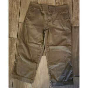 Women's Eddie Bauer Mercer Fit Brown Color Capri Cropped Pants Size 8 NWOT